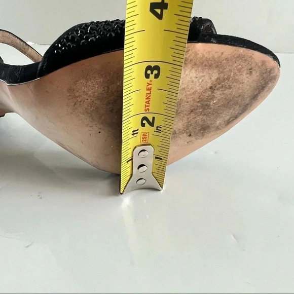 ZARA BLACK RHINESTONE ANKLE  STRAP HEELS SHOES SIZE 9 - Picture 11 of 13